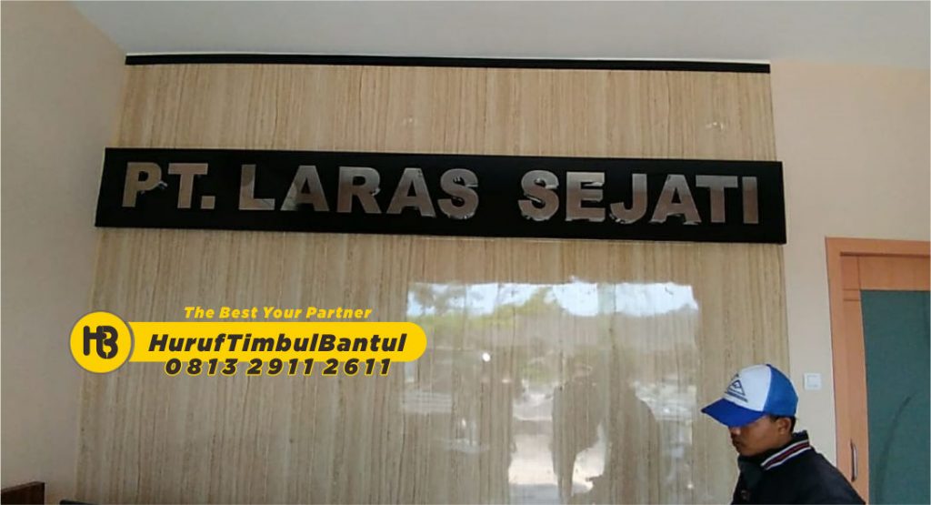Jasa Huruf Timbul stainless kantor di Bantul