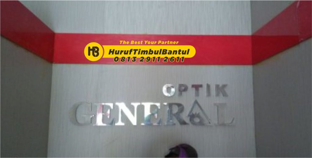 Jasa Huruf Timbul stainless general optik di Bantul
